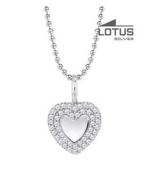 LOTUS SILVER HEART NECKLACE